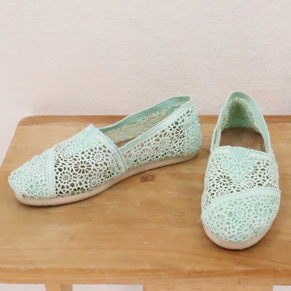 Toms Mint Crochet Slip-On Espadrilles - Picture 2 of 7